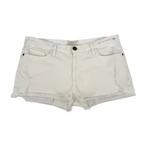 Current Elliott Cut-Off Jean Shorts Womens Size 31 White Denim Raw Hem Distress